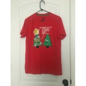 Seven Oaks Men's Adult T-Shirt Funny Slogan Christmas Short Sleeve Shirt Size M